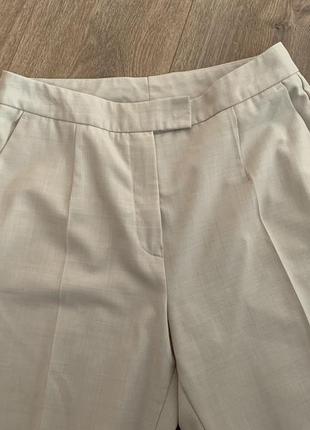 Широкие полушерстяные брюки молочного цвета, р.387 фото