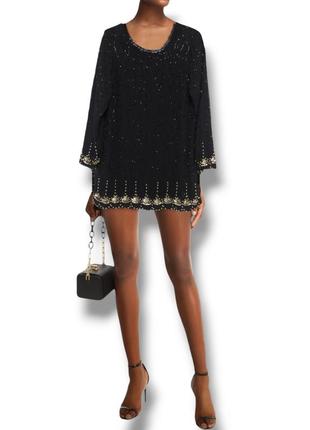 Платье коктейльное вечернее вышивка пайетки m&co