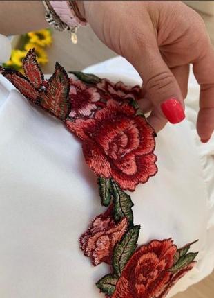Комбинезон ромпер шорты юбка с вышивкой цветы5 фото