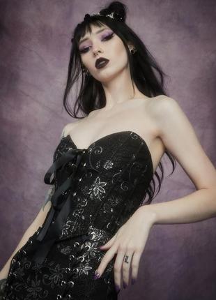 Готический корсет dollskill widow night music brocade1 фото