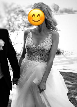 Свадебное платье кружево премиум berta1 фото