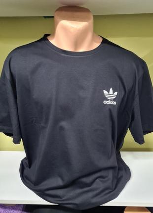 Футболка adidas чоловіча збільшенні розміри батал, чоловіча футболка великі розміри батал, чорна футболка, футболка адідас чорна8 фото