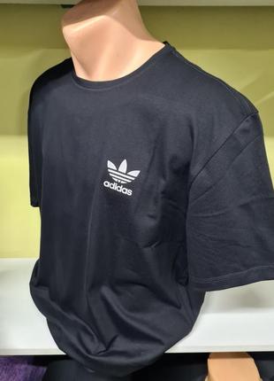 Футболка adidas чоловіча збільшенні розміри батал, чоловіча футболка великі розміри батал, чорна футболка, футболка адідас чорна3 фото