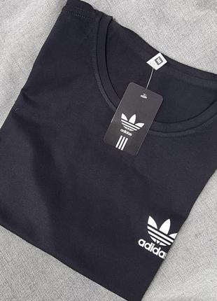 Футболка adidas чоловіча збільшенні розміри батал, чоловіча футболка великі розміри батал, чорна футболка, футболка адідас чорна2 фото