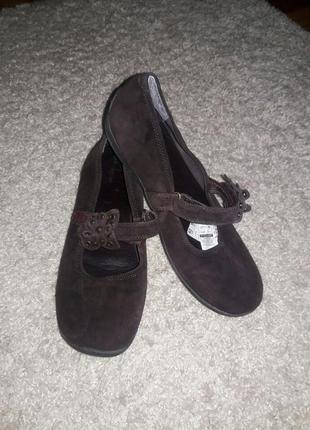 Балетки замшевые footglove на липучках  42 размер