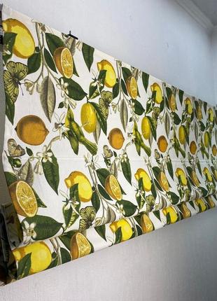 Римская штора на кухню лимоны2 фото