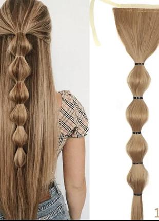 Коса / косичка понитейл ponytail на завязках из искусственных волос2 фото