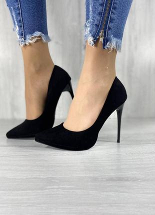 Жіночі замшеві туфлі на шпильці yesmile