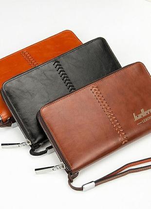 Стильный мужской клатч baellery leather коричневый3 фото