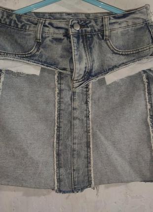 Юбка джинсовая, швы1 фото