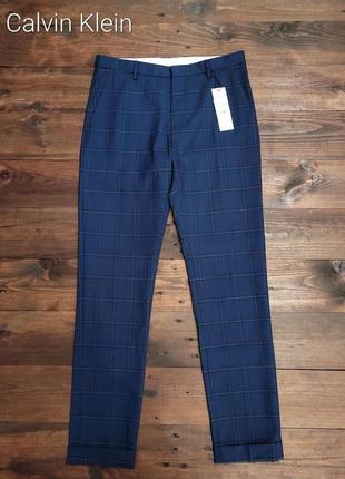 Мужские брюки calvin klein wool overcheck slim оригинал