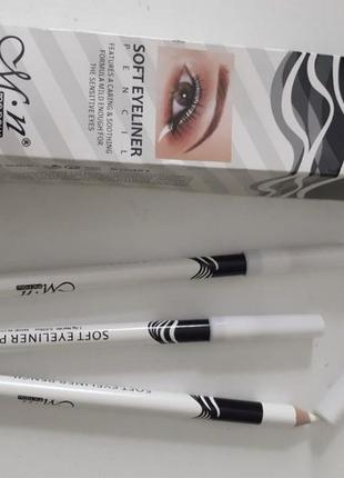 Белый карандаш для глаз soft eyeliner подводка для глаз белая корректор