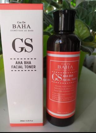 Тонер ексфоліант із кислотами для проблемної шкіри&nbsp;cos de baha gs aha bha facial toner