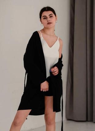 Комплект из муслина майка шорты и халат