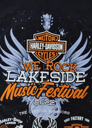 Фестивальная футболка с логотипом harley davidson lakeside music festival 20223 фото