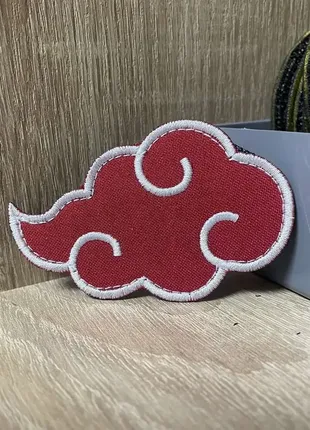 №238 шеврон наруто "акацуки"  "akatsuki" хмарка 8*5 см