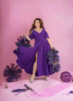 Длинное платье 05886,49 фиолетовый цвет1 фото