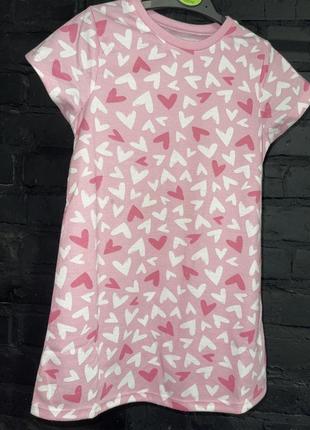 Нічна сорочка ночнушка в сердечках