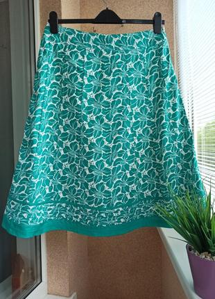 Красивая летняя юбка-миди из натуральной ткани 100% коттон