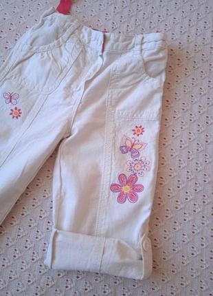 Летний комплект для девочки блузка штаны вышитые штанишки из хлопка летние9 фото