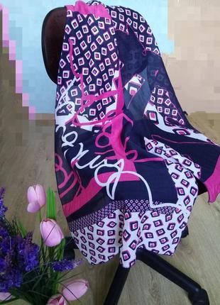 Прекрасный лёгкий шарф палантин платок абстрактный принт1 фото