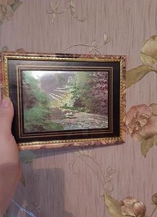 Картина лісова річка 14.5 * 19,5 см