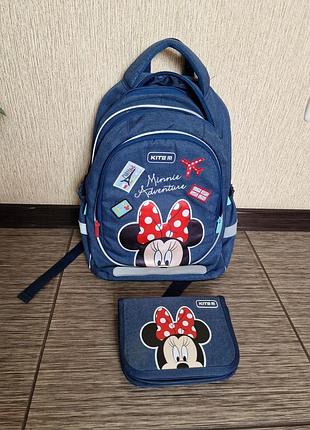 Рюкзак шкільний kite education minnie 38x28x16 см 19.5 л синій джинс (mi19-700m)