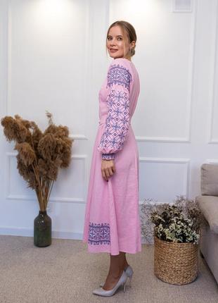 Вышитое розовое платье/вышиванки/платья/рубашки/блузки2 фото