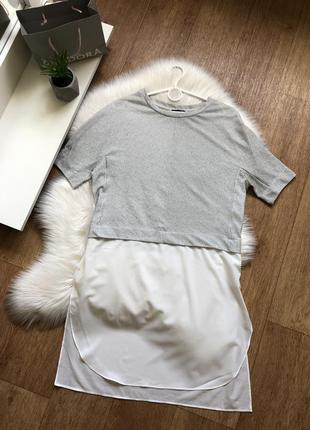 Zara удлиненная футболка блузка блуза туника5 фото