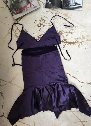 Коктейльное мини платье на завязках rinascimento4 фото