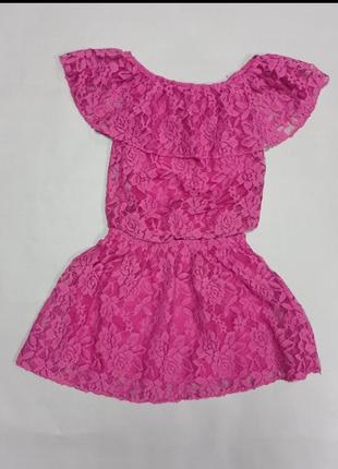 Костюм детский гипюровый малиновый