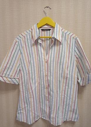 Натуральная блуза в полоску, р 48-50
