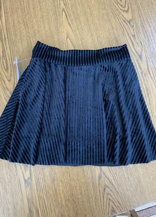 Велюровая юбка в рубчик