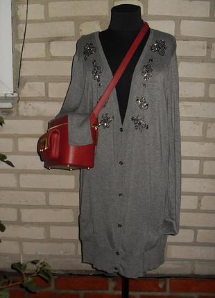 Красивий подовжений оверсайз вишивка ошатний кардиган -сукня sonia marohn