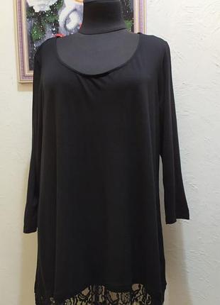 Шикарная блуза с французским кружевом батал