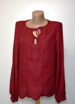 Оригинальная блуза бордо марсала new look