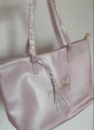 Розовая сумка с перламутром мерки кей1 фото