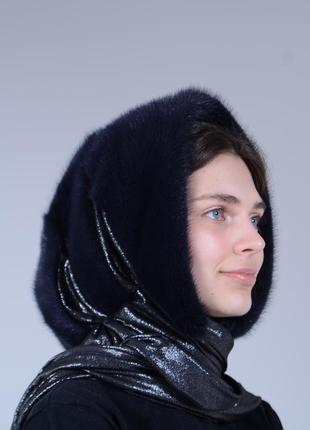 Женский платок из настоящего меха норки1 фото