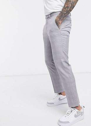 Штани/штани burton menswear — skinny smart pants in grey &amp; pink highlightsh
