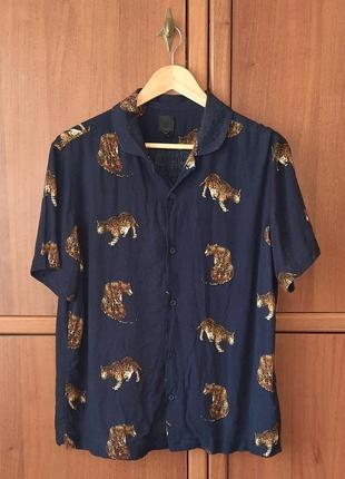 Мужская рубашка леопард с коротким рукавом/тенниска h&m1 фото