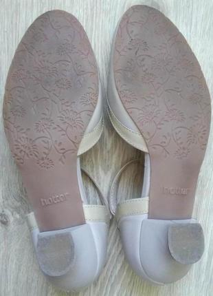 Hotter rumba 39 размер бежевые кожаные женские туфли босоножки сандалии на низком каблуке7 фото