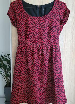 Красное леопардовое платье2 фото