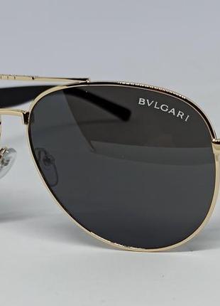 Окуляри в стилі bvlgari каплі сонцезахисн чорні однотонні в золотому металі