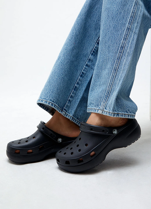 Crocs women’s classic platform clog black женские классические кроксы на платформе сабо