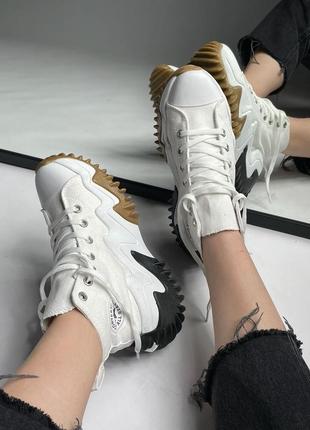 Converse run star motion hi масивні жіночі кеди конверс білі на високій підошві массивные белые кеды на высокой платформе2 фото