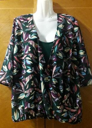 Брендовая новая красивая блузка на запах с топом р.20 от cotton traders1 фото