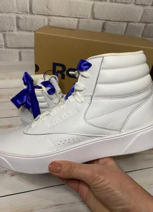 Кожаные кеды хайтопы reebok, 39р