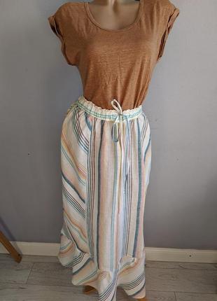 Спідниця із 100% льону в смужку.