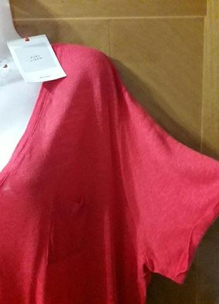 Брендова  100% льон  яскрава  тоненька  блуза  футболка  р.20.від  john lewis3 фото