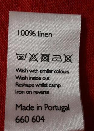 Брендова  100% льон  яскрава  тоненька  блуза  футболка  р.20.від  john lewis6 фото